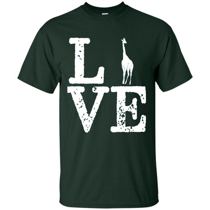 I Love Giraffe T-Shirt Forest Green