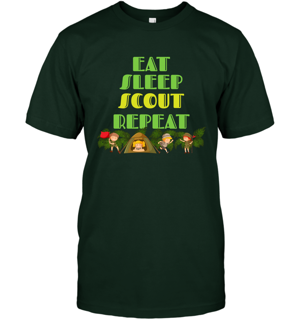 Eat Sleep Scout Repeat Shirt T-Shirt T-Shirt Forest Green