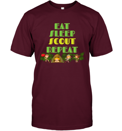 Eat Sleep Scout Repeat Shirt T-Shirt T-Shirt Maroon
