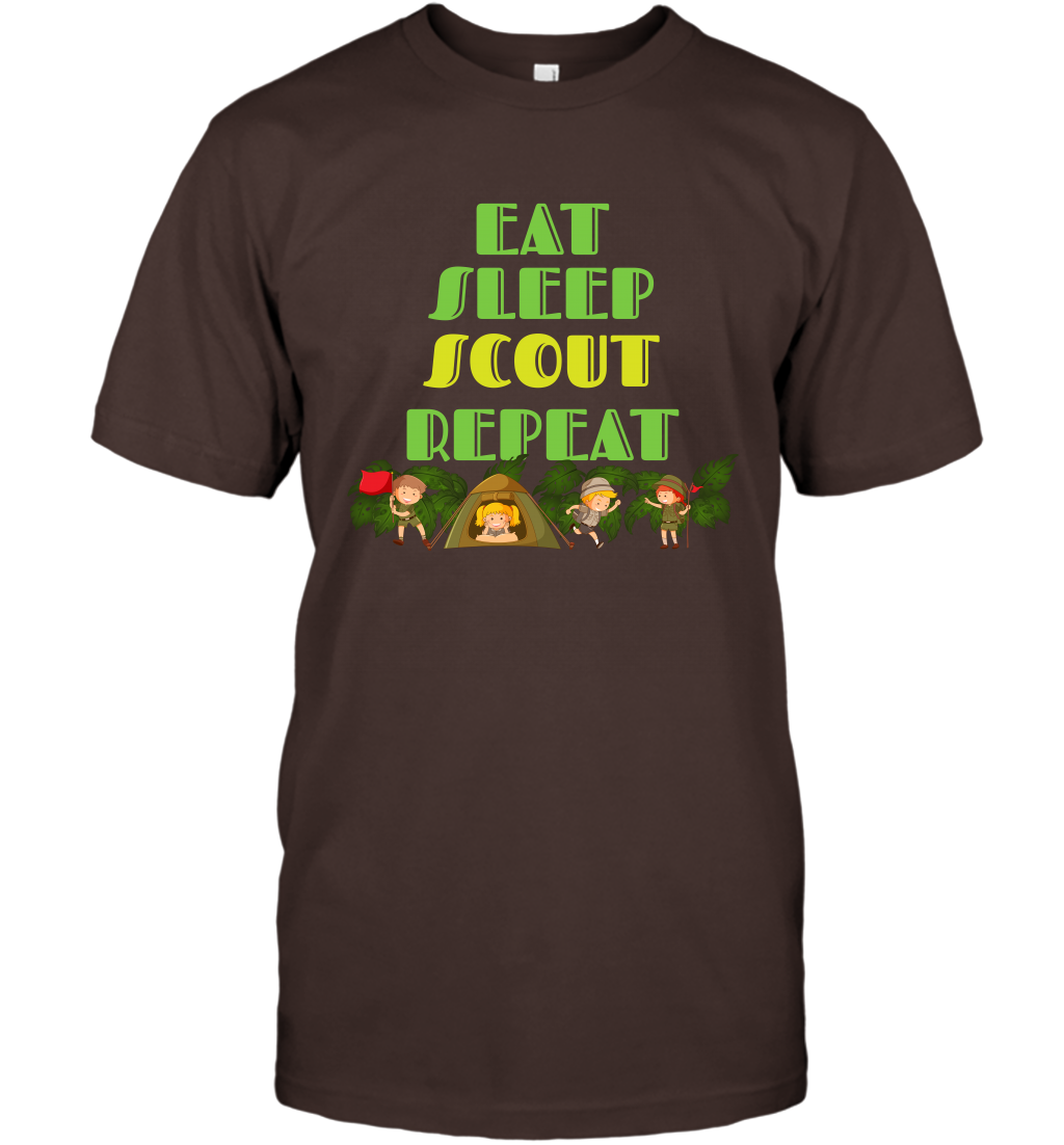 Eat Sleep Scout Repeat Shirt T-Shirt T-Shirt Dark Chocolate