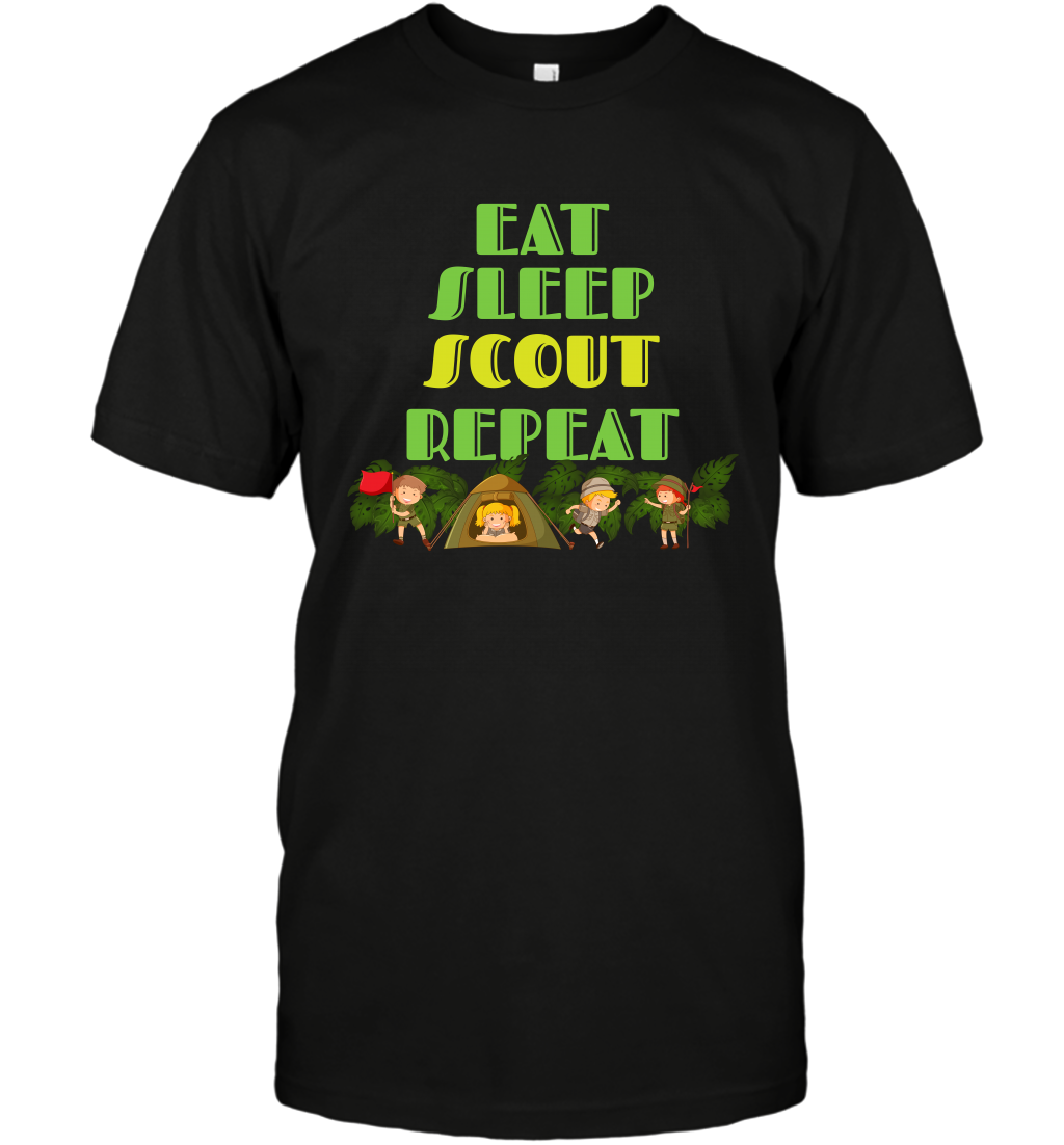 Eat Sleep Scout Repeat Shirt T-Shirt T-Shirt Black