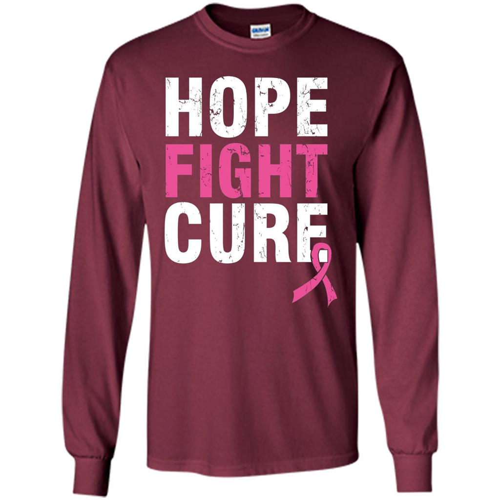 Breast Cancer Awareness T-shirt Hope Fight Cure Maroon