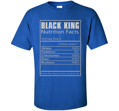 Black King Nutrition Facts T-shirt Royal