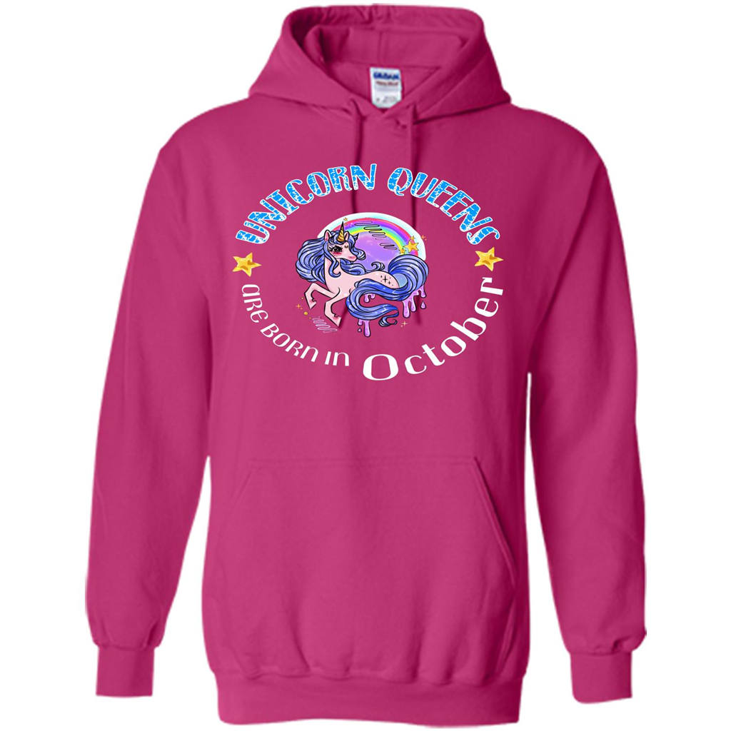 October Unicrorn T-shirt Unicorn Queens Are Born October Heliconia