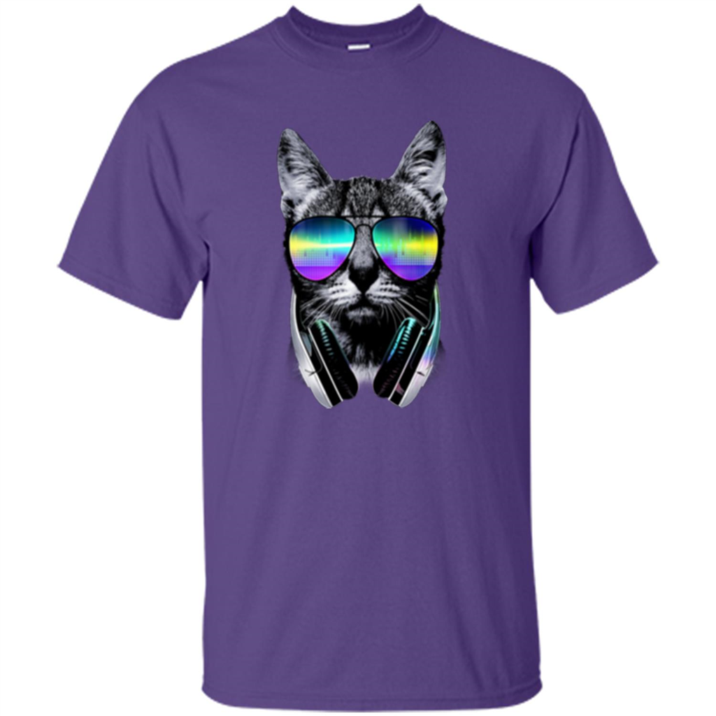 Music Lover Cat T-shirt Purple