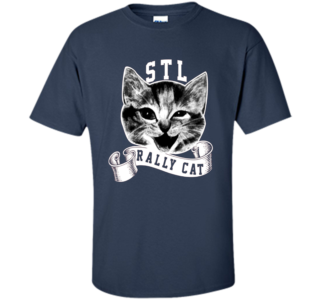 Cat Lover T-shirt Saint Louis Rally Cat T-shirt Navy