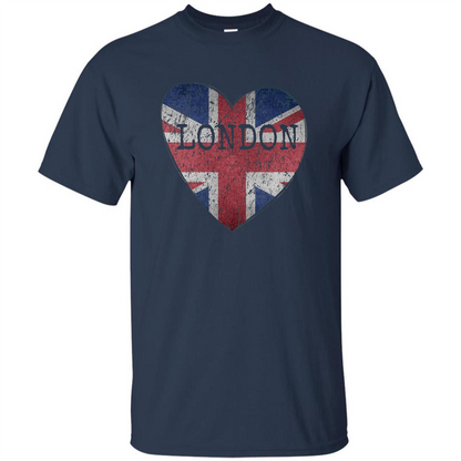 London Flag UK Heart T-shirt Navy