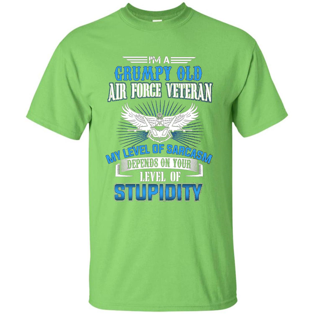 I'm A Grumpy Old Air Force Veteran T-shirt Lime