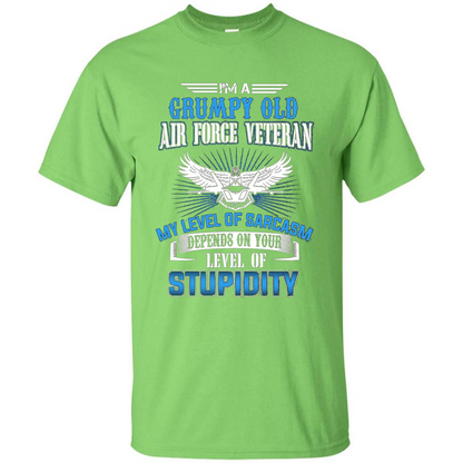 I'm A Grumpy Old Air Force Veteran T-shirt Lime