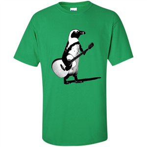 Funny Penguin T-shirt Penguin Plays Guitar