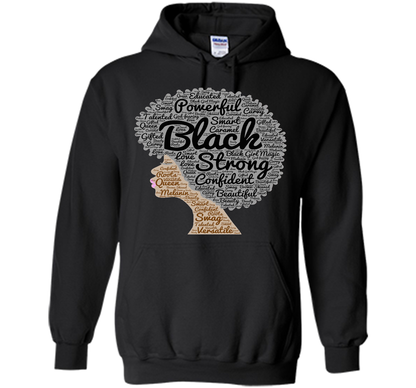 Afro Word Art Natural Hair T-Shirt for Black Women shirt Black