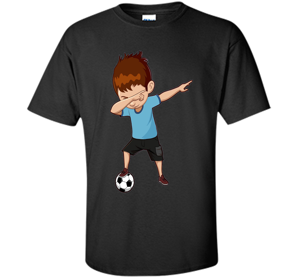 Soccer T-shirt Dabbing Boy Black