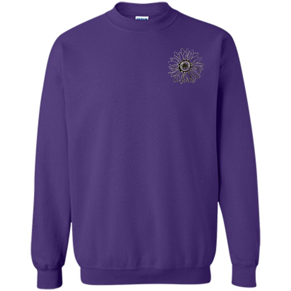 Daisy Flower Sketch Art T-shirt Purple