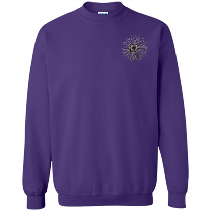 Daisy Flower Sketch Art T-shirt Purple