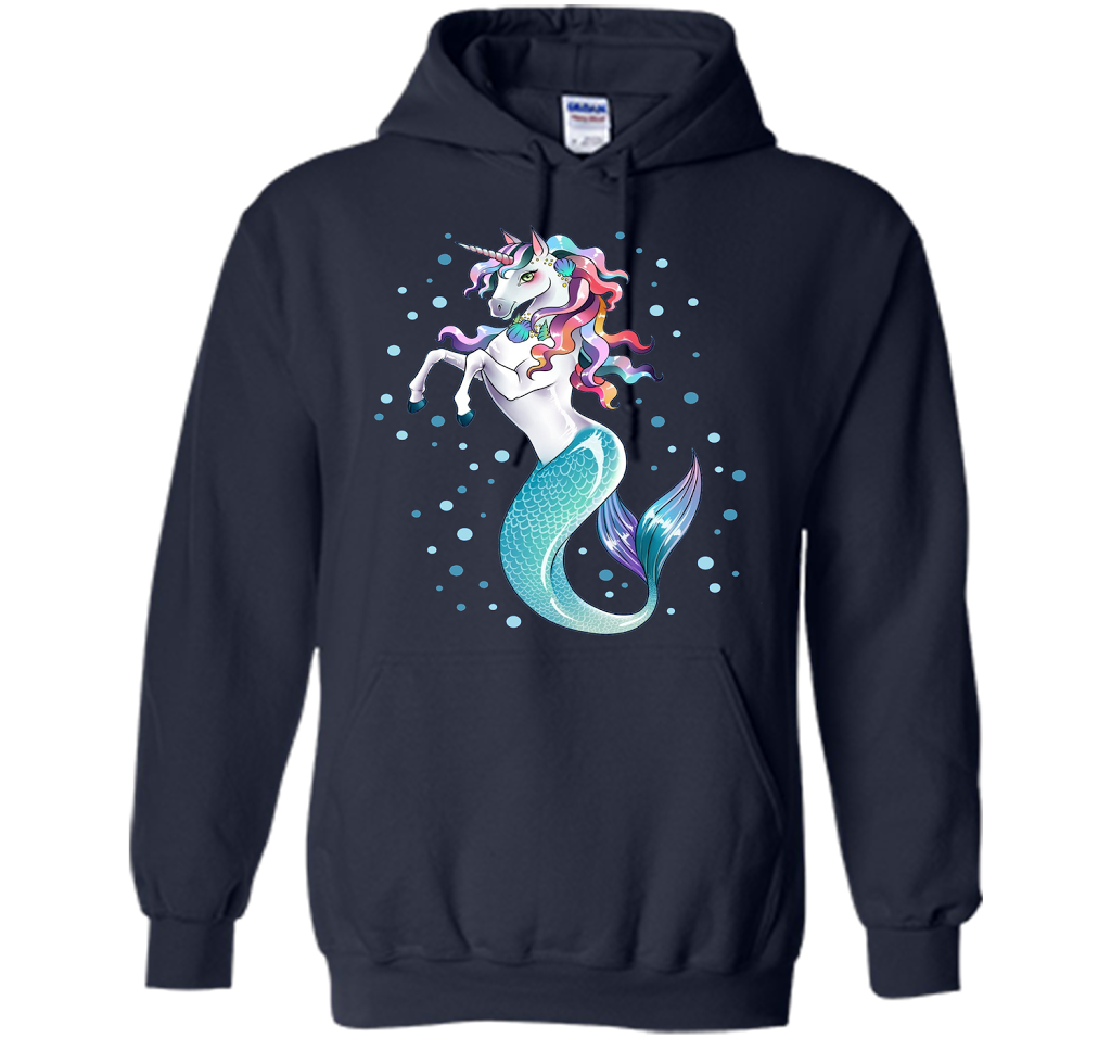 Unicorn Mermaid Mermicorn Cute T-Shirt Gifts for Girls kids cool shirt Navy