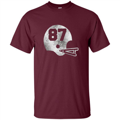 Football Number 87 T-Shirt Player Number Maroon