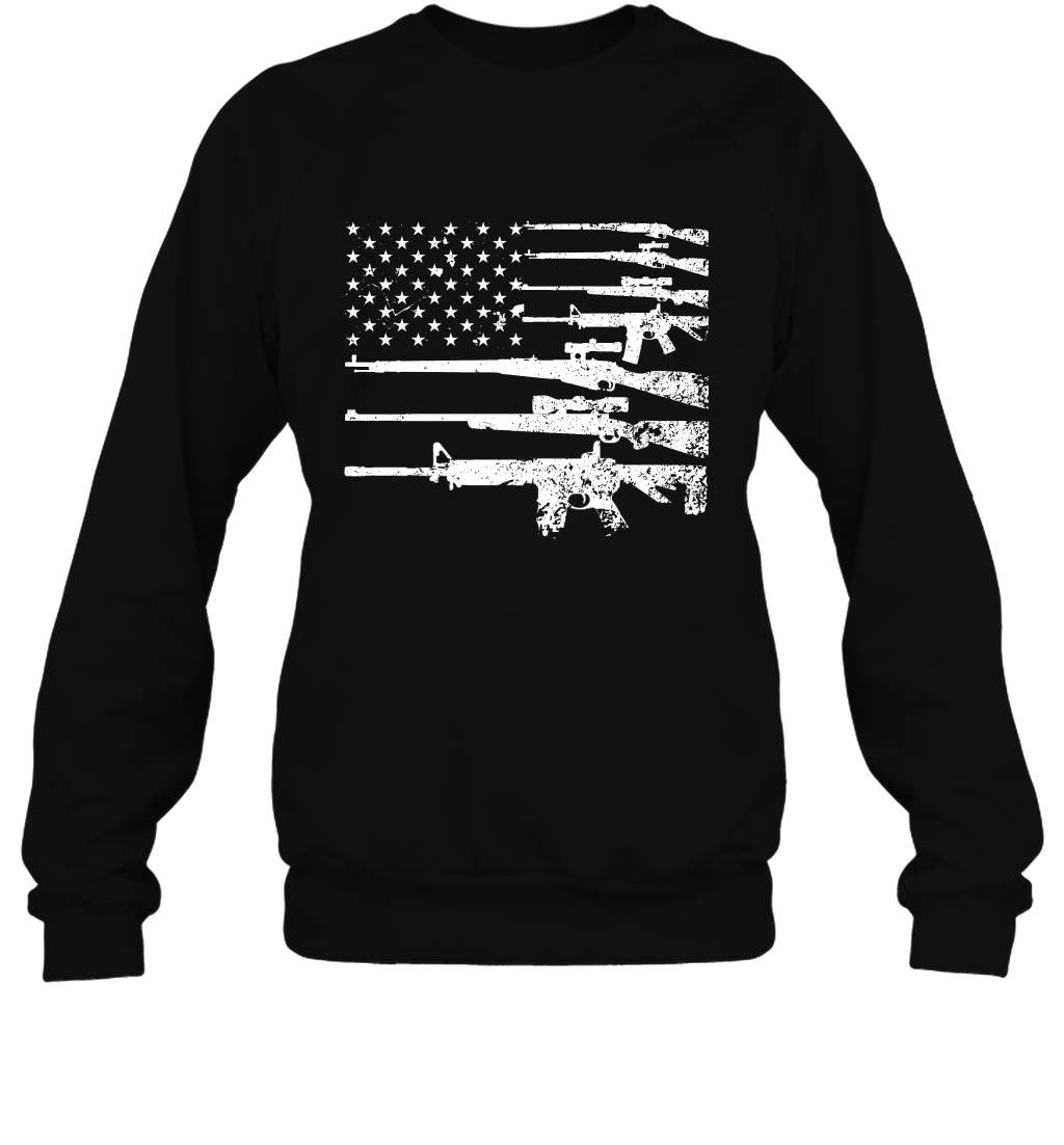 Gun US Flag Veteran Miltary Shirt Sweatshirt