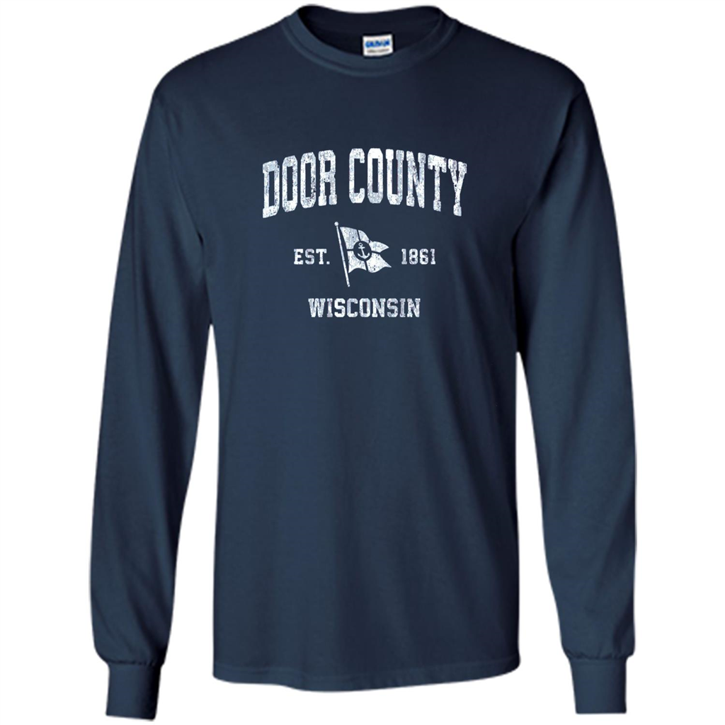 Door County Wisconsin WI Est 1861 T-shirt Navy