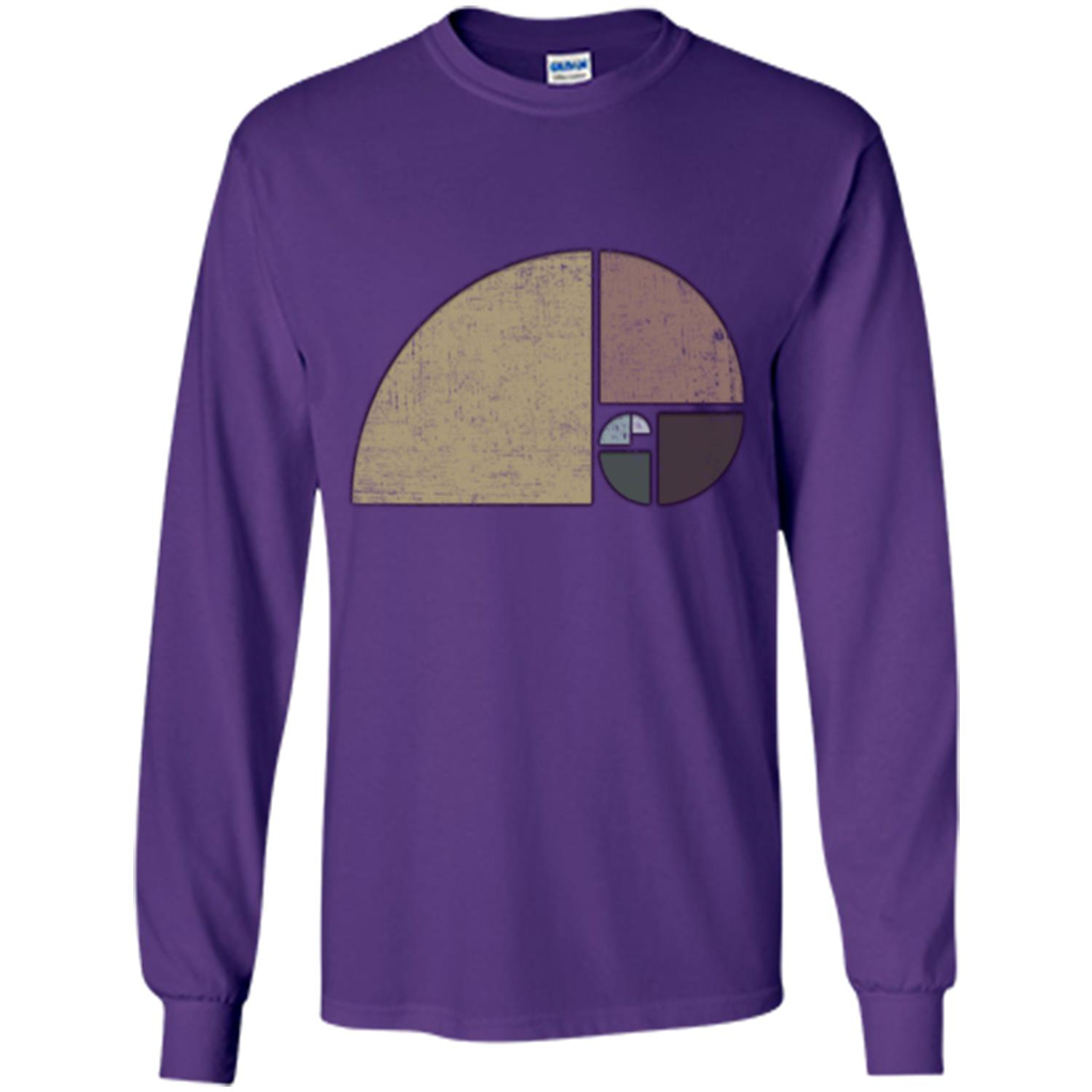 Distressed Geometric Fibonacci Spiral T-sihrt Purple