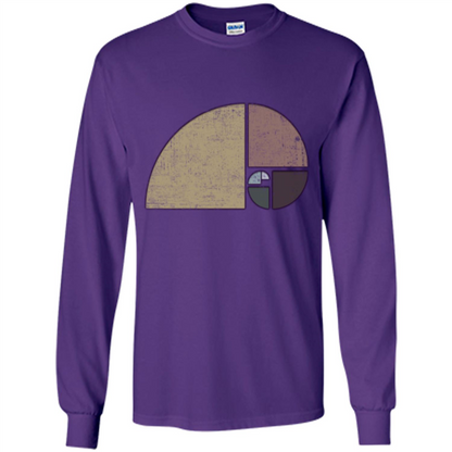 Distressed Geometric Fibonacci Spiral T-sihrt Purple