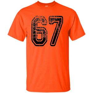 Number 67 T-shirt - Grungy Sports Team T-shirt