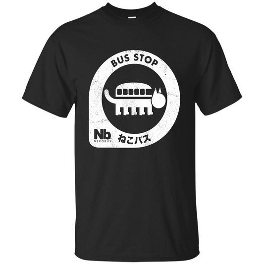 Neko Bus Stop T-shirt Black