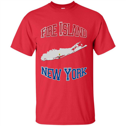 Fire Island New York T-shirt Red