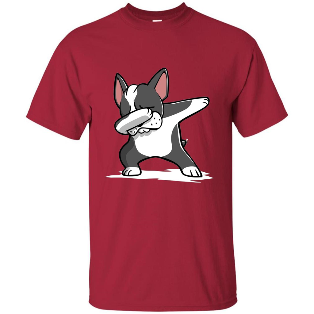 Dabbing Boston Terrier Dog T-Shirt Dab Dance T-shirt Cardinal