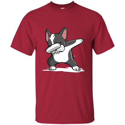 Dabbing Boston Terrier Dog T-Shirt Dab Dance T-shirt Cardinal