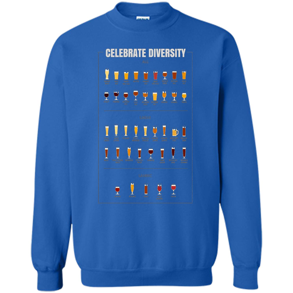 Celebrate Diversity Beer Glasses T-shirt Royal