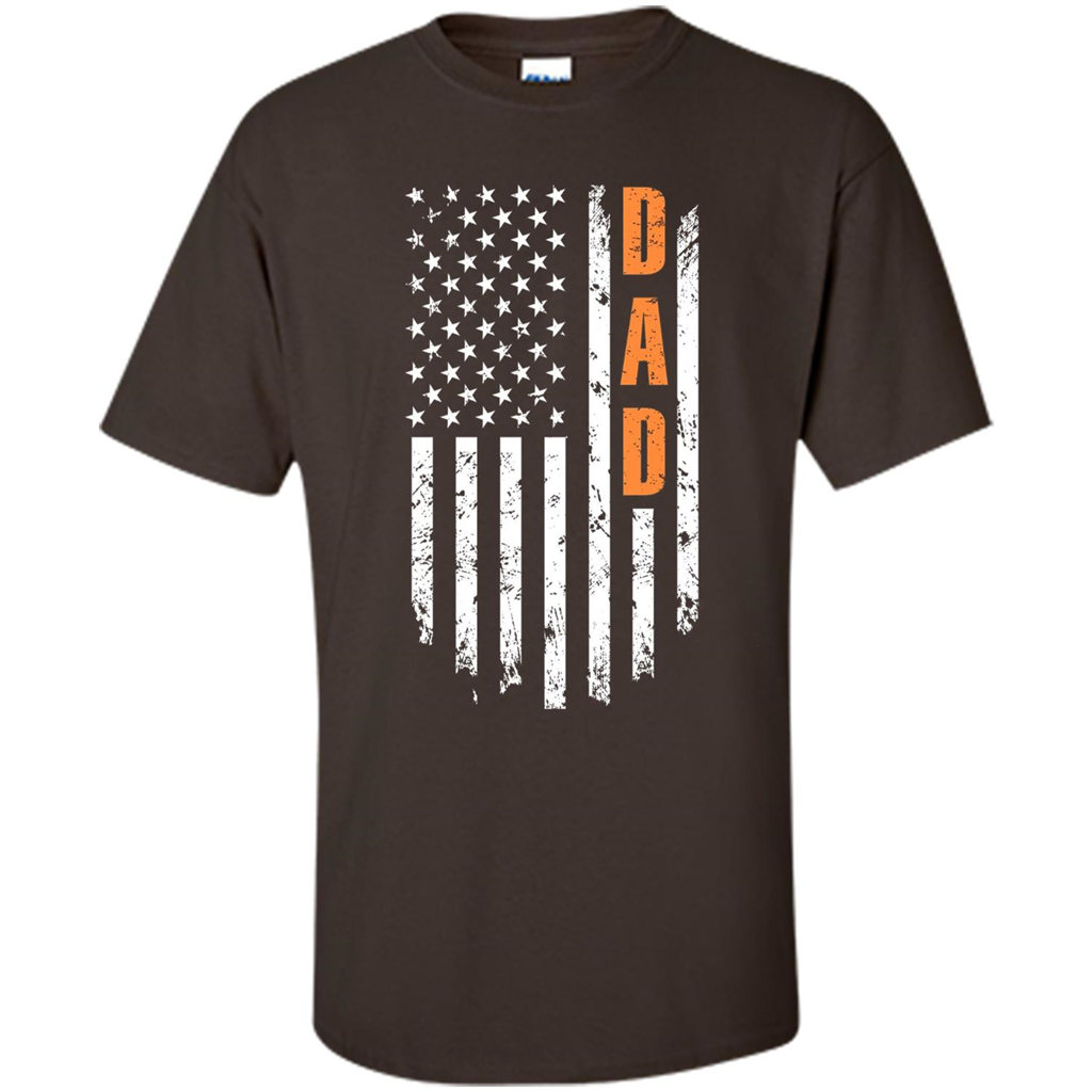 Fathers Day T-shirt American Flag Dark Chocolate