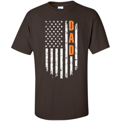 Fathers Day T-shirt American Flag Dark Chocolate