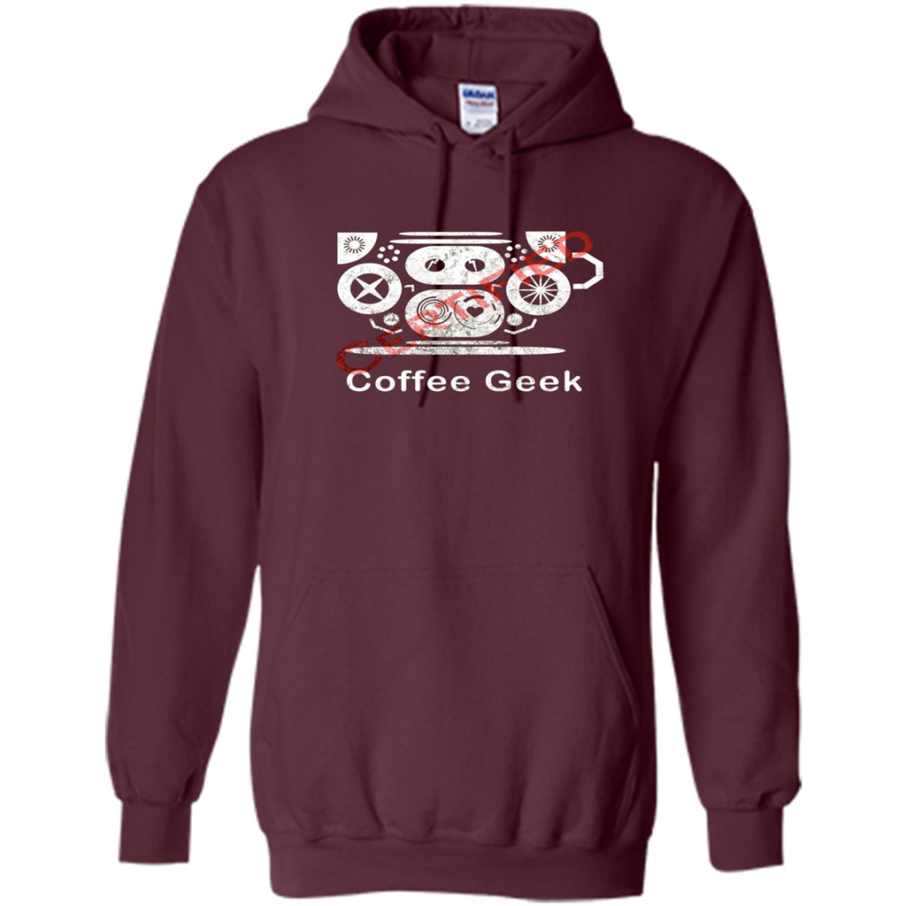 Coffee Lover T-shirt Certified Coffee Geek Maroon