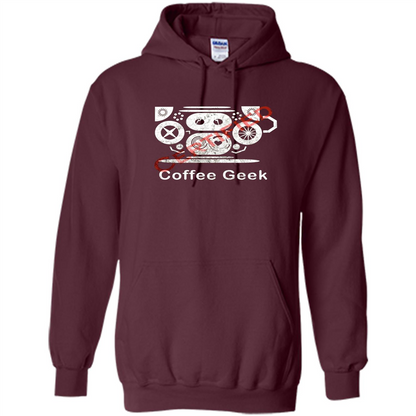 Coffee Lover T-shirt Certified Coffee Geek Maroon