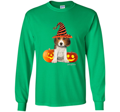 Cute Halloween Beagle Puppy Pumpkins T-shirt Irish Green