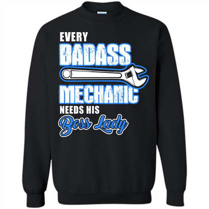 Every Badass Mechanic Needs His Boss Lady T-shirt Black
