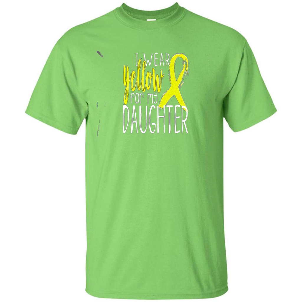 I Wear Yellow Ribbon For My Daughter T-shirt Lime