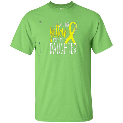 I Wear Yellow Ribbon For My Daughter T-shirt Lime
