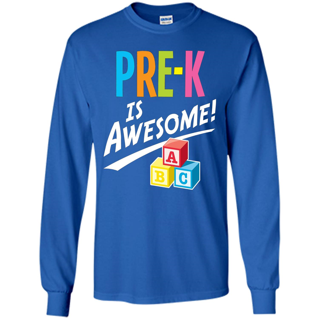 School Teacher T-shirt Pre-K Is Awesome ABC Blocks T-shirt Royal
