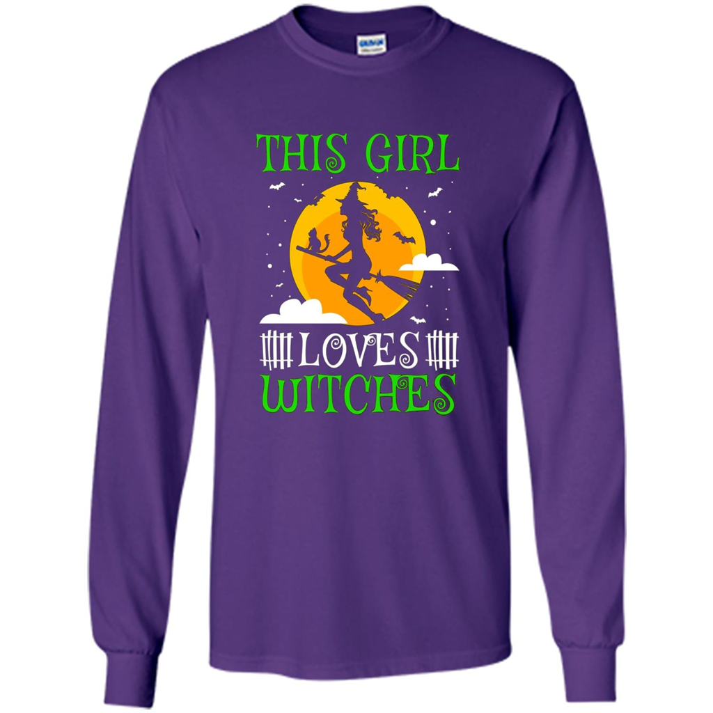 This Girl Loves Witches Witch Halloween T-Shirt Purple