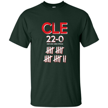 Baseball T-shirt Historic Win Streak 22-0 T-Shirt Forest Green