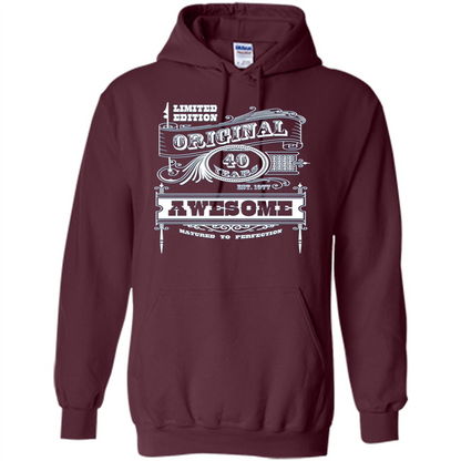 Best 40th Birthday Made in 1977 Awesome T-Shirt Maroon