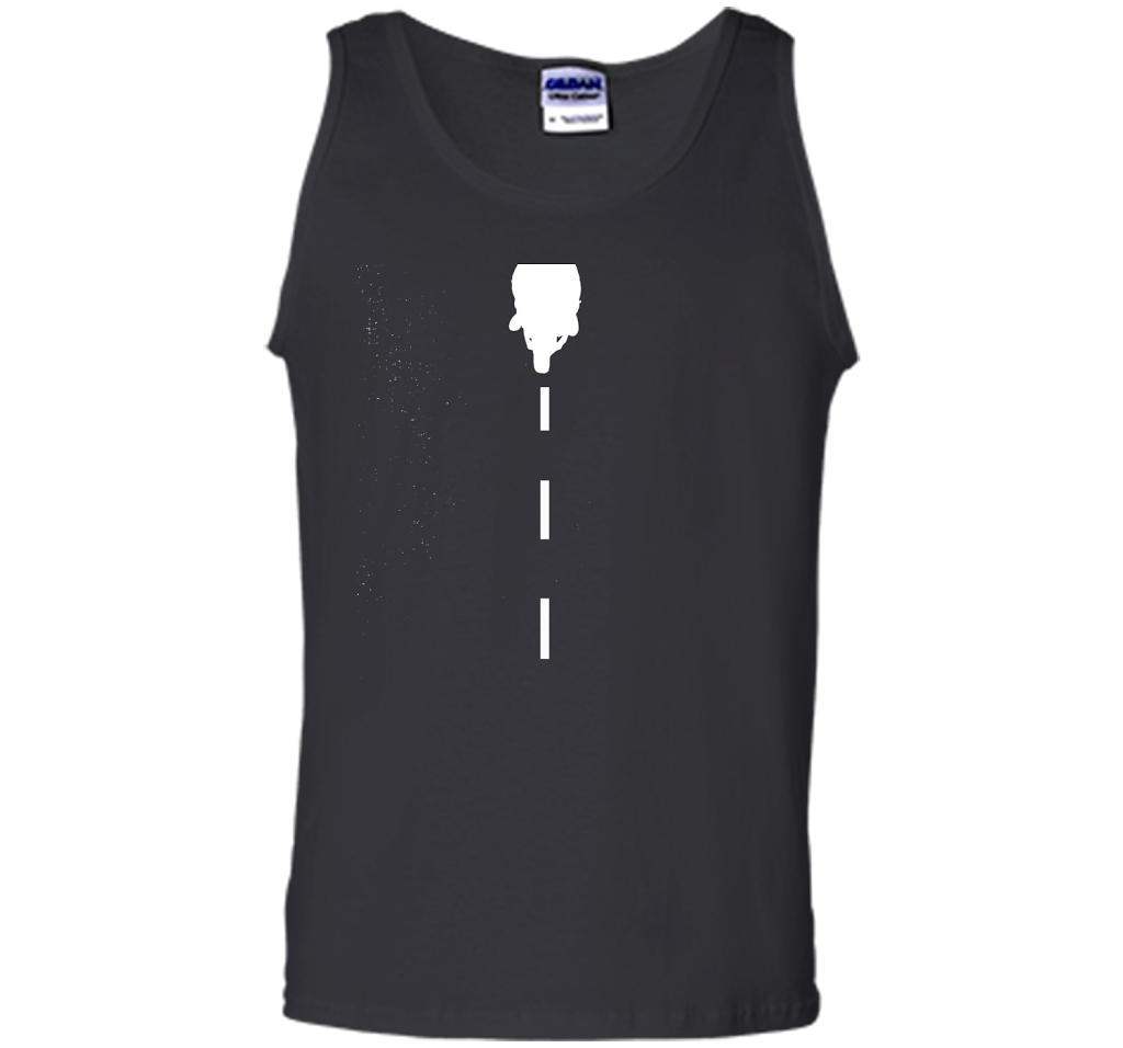 White line motorcycle rider t-shirt shirt Black