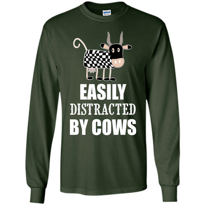 Cow T-shirt Easily Distracted By Cows T-shirt Forest Green