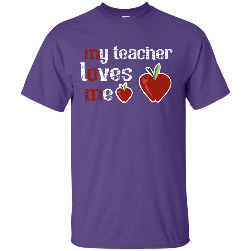 Student T-shirt My Teacher Loves Me T-shirt Purple