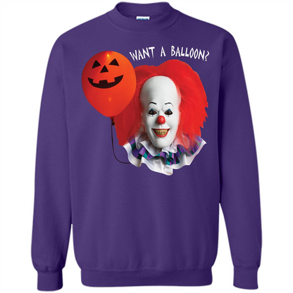Halloween T-shirt Want A Balloon T-shirt Orange