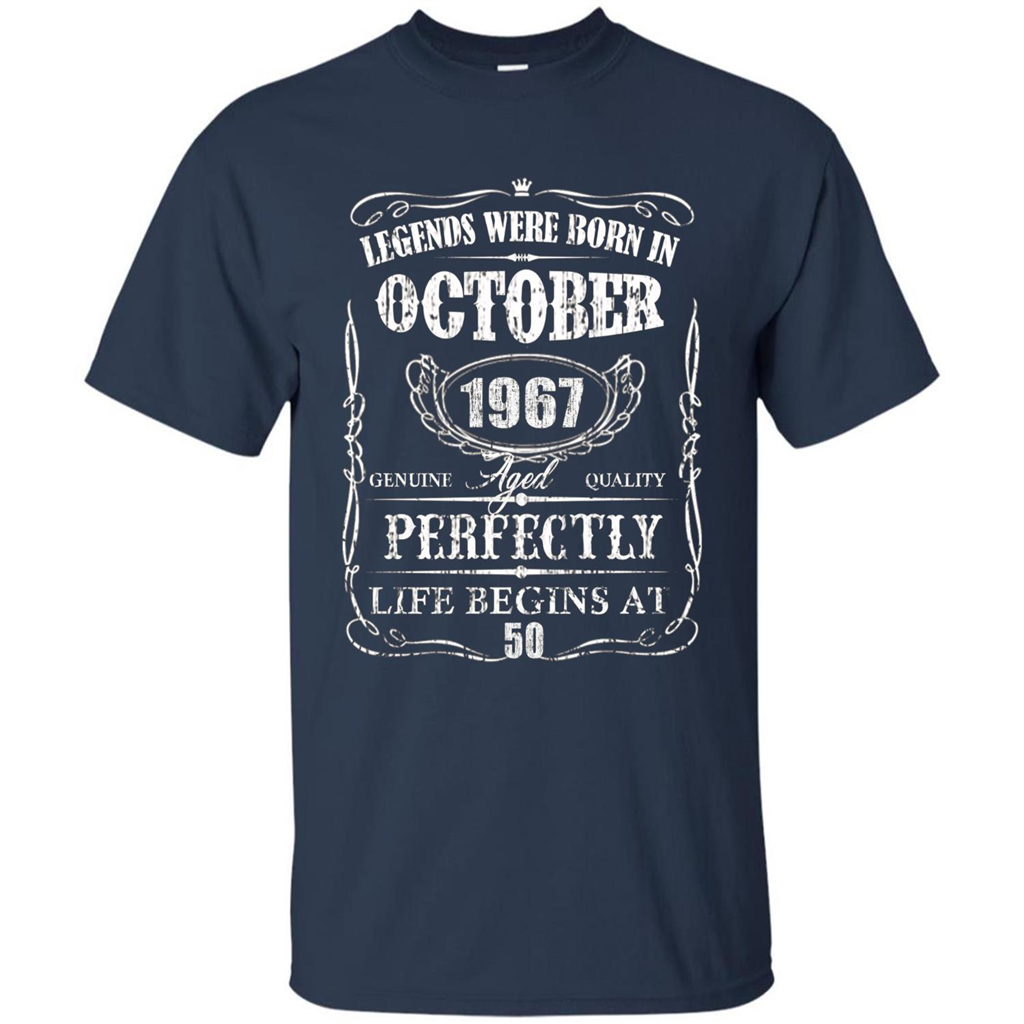 Legends Were Born In October 1967 T-shirt Navy