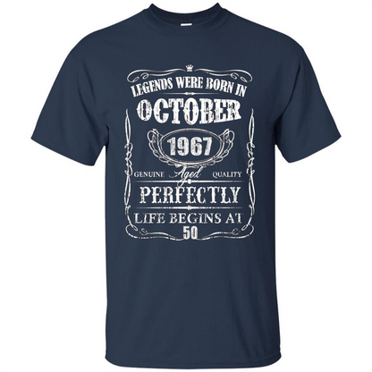 Legends Were Born In October 1967 T-shirt Navy