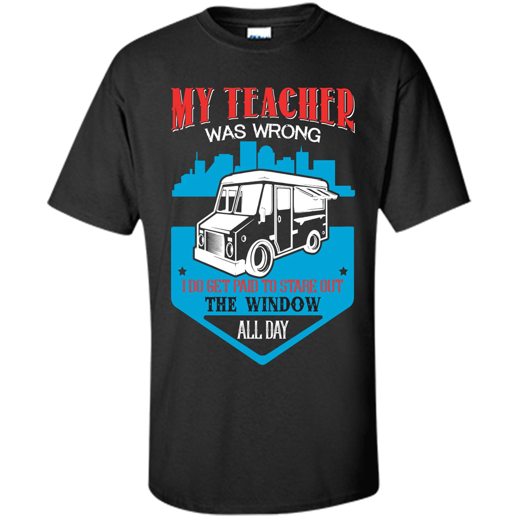 Ice Cream Car T-shirt I Do Get Paid To Stare Out The Window All Day Black