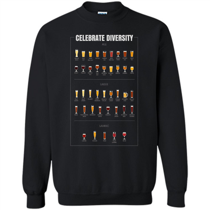 Celebrate Diversity Beer Glasses T-shirt Black